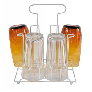 Escurridor de vasos cuadrado blanco